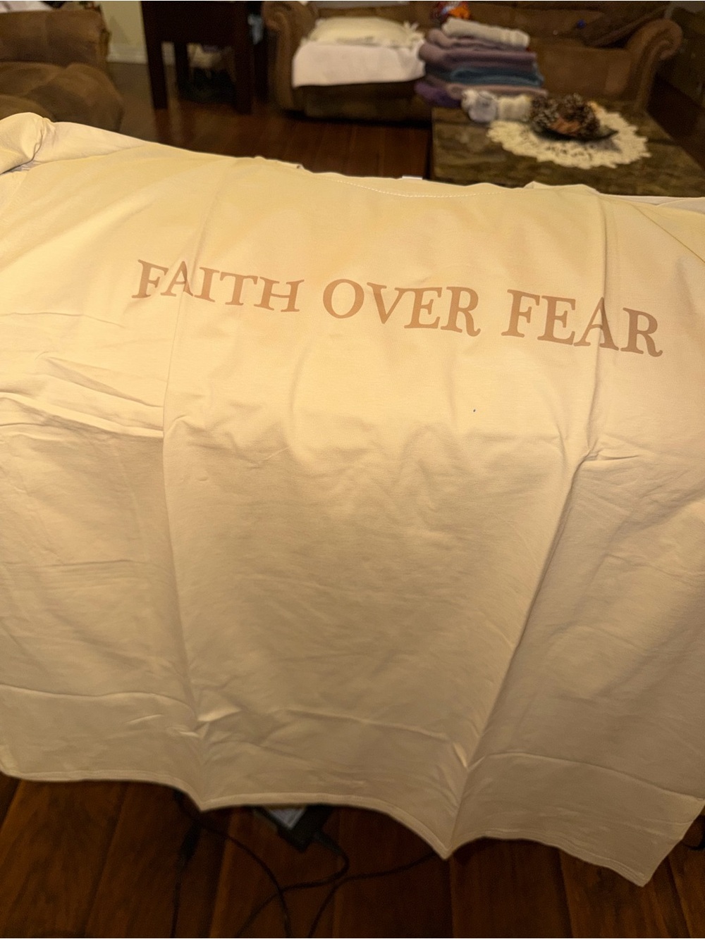 Faith Over Fear Short Sleeve Tee - Cream